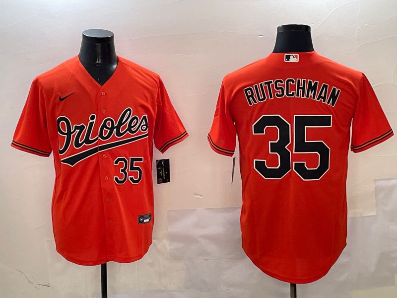 Men Baltimore Orioles #35 Rutschman Orange Game 2025 Nike MLB Jersey style 1